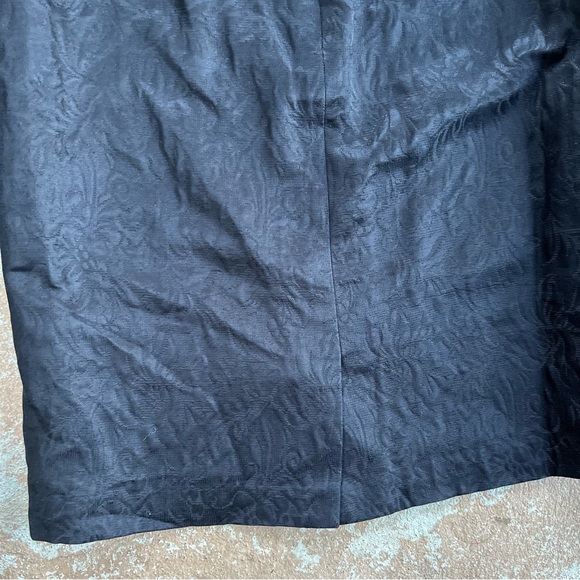 Vtg 90s Embossed Skirt Mini Sz 10 Blk Floral Wool Silk Blend Witchy Whimsi Goth - Picture 13 of 14
